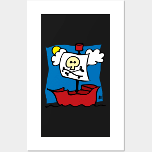 PIRATE SHIP ILLUSTRATION Posters and Art